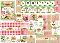Comprar Kit Imprimible Baby Animalitos De Granja Textos Editables 