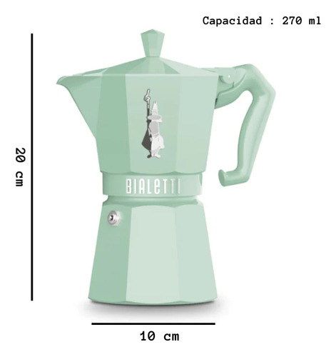 Cafeteira verde Bialetti Exclusive Moka de 6 xícaras