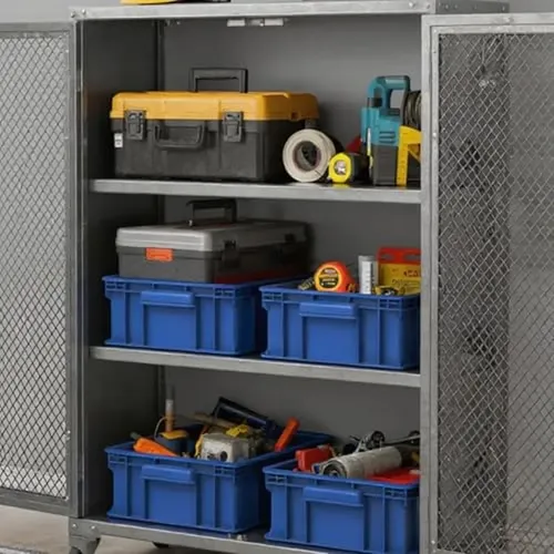 Many 角ストッカー Heavy Duty Plastic Storage Bin, Stackable Organizer For Tool