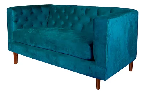 Sofa Brescia 2 Cuerpos Tela Velvet Vivian - Latam Home