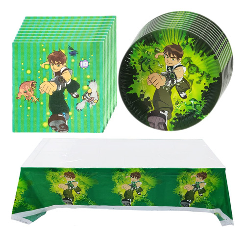 Ben 10 Suministros Para La Fiesta De Cumpleaños, 20 Pcs Plac