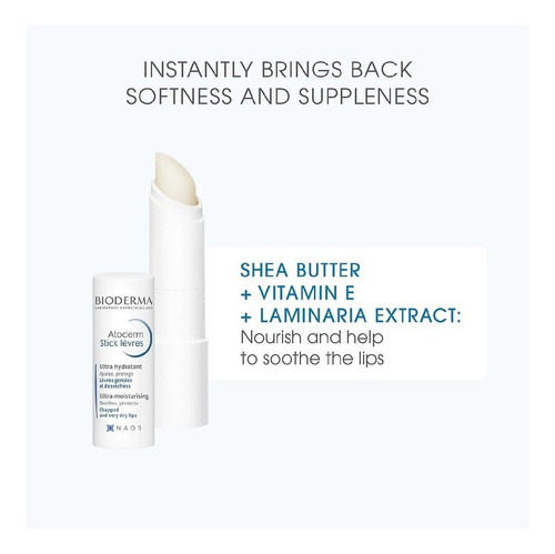 Imagem 2 de 3 de Protetor Labial Bastao Bioderma Atoderm Ultra Hydratant 4g