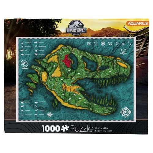 Aquarius 65144 Jurassic World Map 1000 Piezas Puzzle