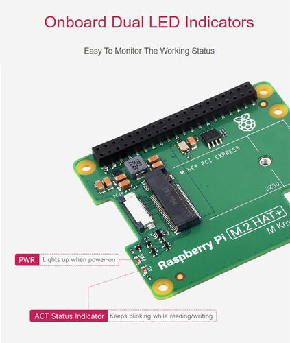 Adaptador Ssd M.2 Hat P/ Raspberry Pi 5 Ueekkoo