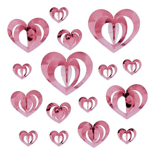 Colgante De Amor 3d Decoración Corazones San Valentín