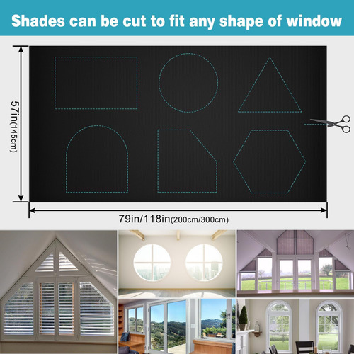 Changshade Portable Blackout Shades Para Ventanas, Palo De V