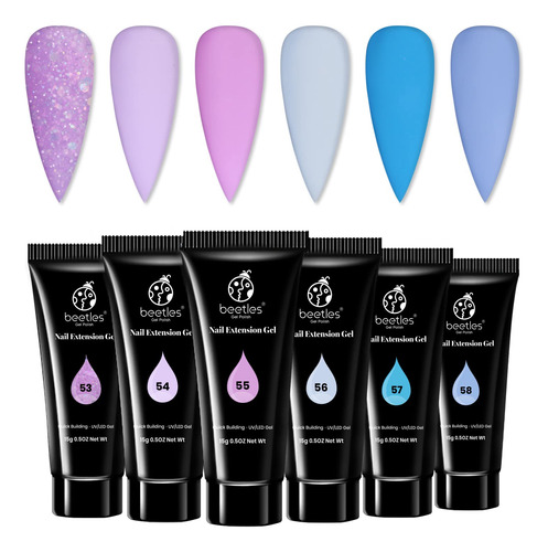 Gel Para Uñas De Polietileno  6 Colores Populares