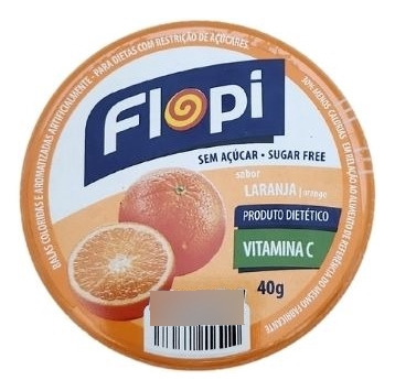Bala Flopi Laranja Diet Florestal 40g Display C/12 Unids Cód