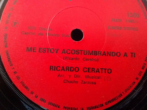 Vinilo Single De Ricardo Ceratto - Es Asi La Vida( T46