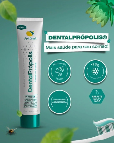 Pasta De Dente Própolis Verde S/ Fluor Dentalprópolis Apisbr