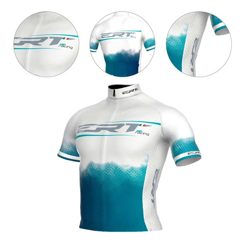 Camisa Ert New Elite Pro Racing Milano Branca E Azul Bike