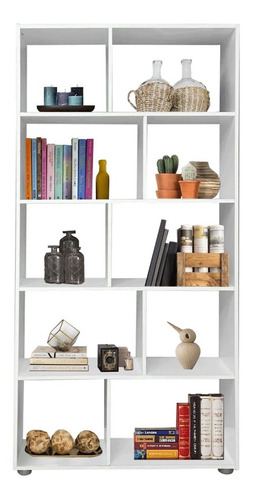 Imagen 1 de 9 de Biblioteca 5 Estantes Cubo 90 Ancho Minimalista Librero @