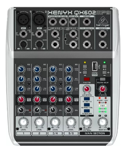 Mixer Consola Behringer Xenyx Qx602 Mp3 6 Ch Fx
