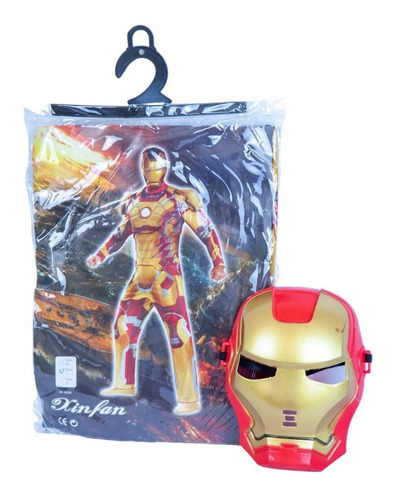 Imagen 6 de 8 de Disfraz Infantil De Superheroe Con Máscara Talles M, L Y Xl