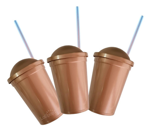 Imagen 1 de 3 de Vasos Plasticos Souvenirs Color Ocre Dorado X 10 - Lollipop