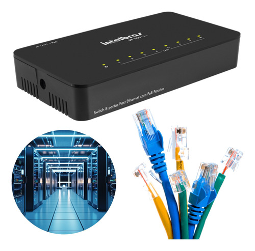 Switch 8 Portas Fast Ethernet Com Vlan Fixa Sf 800 Intelbras