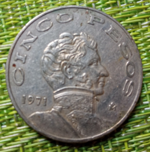 Moneda De 5 Pesos Vicente Guerrero 1971 Bien Conservada 