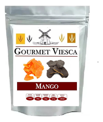 500 Gr De Mango Deshidratado Con Chocolate Semiamargo