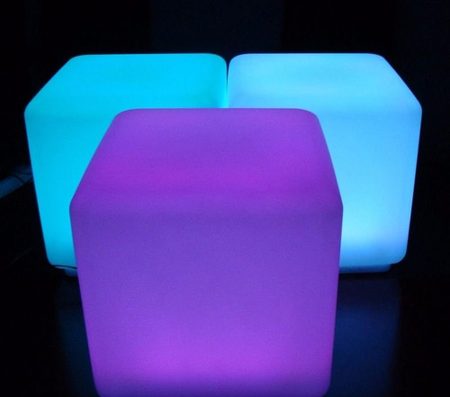 Puff Cubo Led 40 X 40 Inalámbrico Llegaron Con Esferas