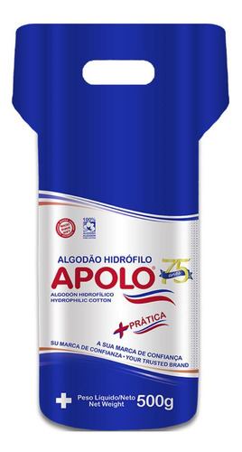 Algodão Hidrófilo Apolo Com 500g Embalagem Com Alça