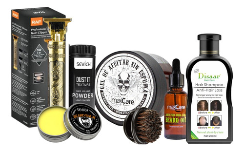 Kit Barberia Serum/cepillo De Barba/maquina Recargable Usb