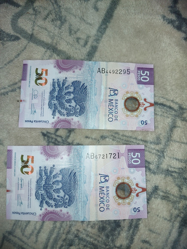 Billete De $50 De Ajolote Serie Ab