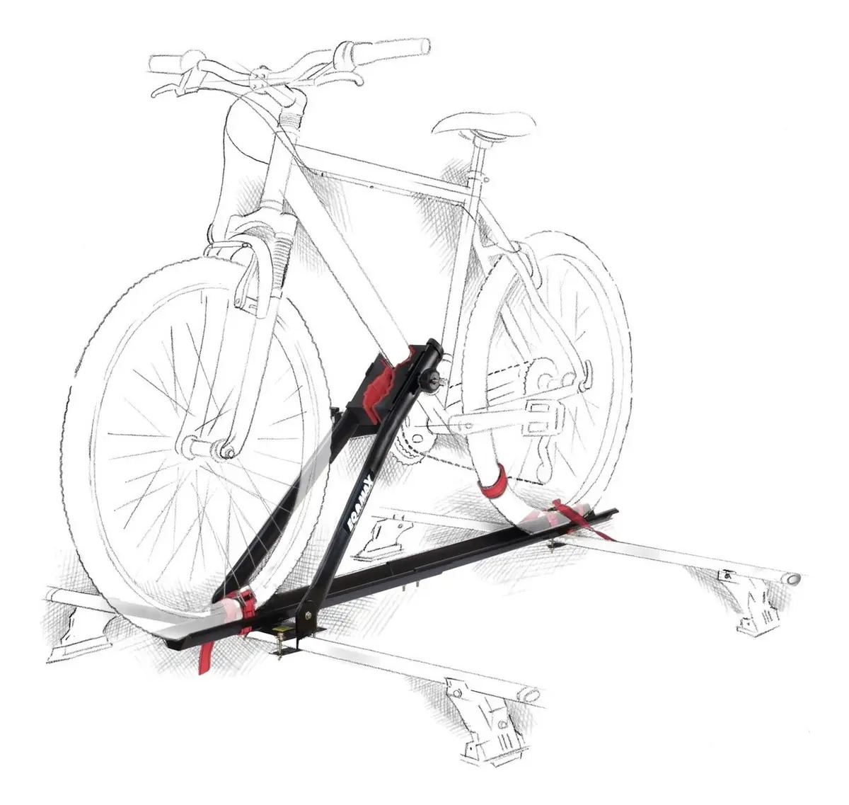 Transportador De Bicicleta De Teto Velox Aço Eqmax Transbike Preto