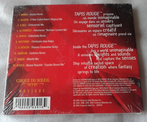 Imagen 2 de 2 de Cirque Du Soleil Solarium Cd Digipack Nuevo Sellado Fabrica