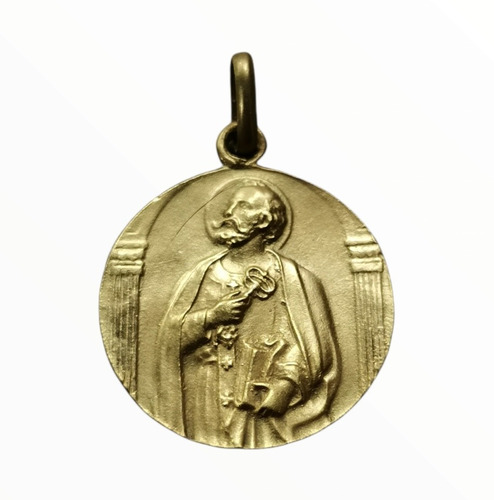 Medalla Oro 18k San Pedro #328 Bautizo Comunión 