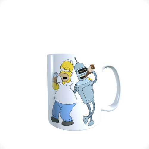 Tazón - Taza Diseño Homero Simpson Y Bender (futurama)