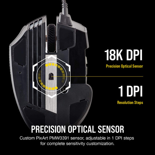 Mouse Para Jogos Corsair Scimitar Rgb Elite 18.000 Dpi Preto