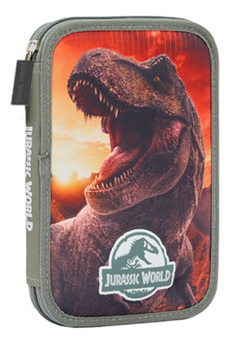 Canopla Cartuchera Jurassic World 1 Piso Textil Tela Mooving