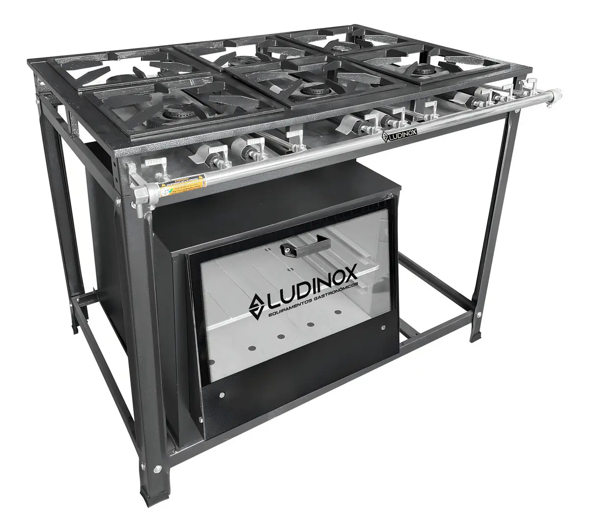 Fogão 6 Bocas 30x30 Forno De 60 Litros Com Visor Cor Preto Não Há