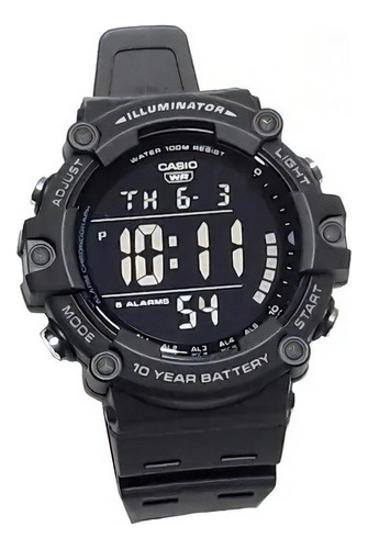 Reloj Casio AE-1500wh-8bv para hombre, color negro, bisel, color negro, color de fondo negro