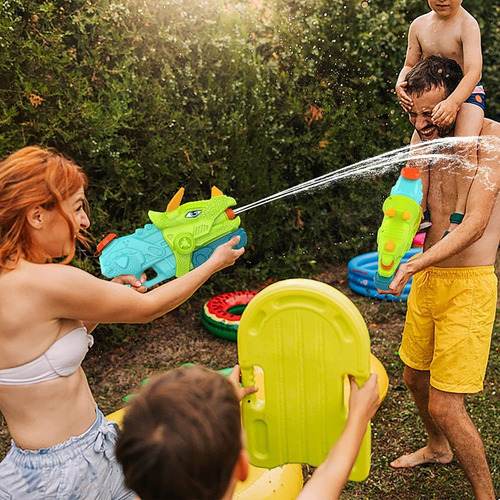 Pistola De Agua Dinosaurio Triceratops Juguete Pileta Niño