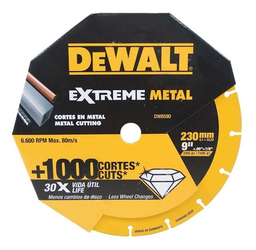 Disco Diamantado Extreme Corte Metal 9 In Dw8590 Dewalt