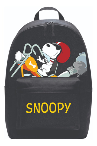 Mochila Old Skool Negra Snoopy
