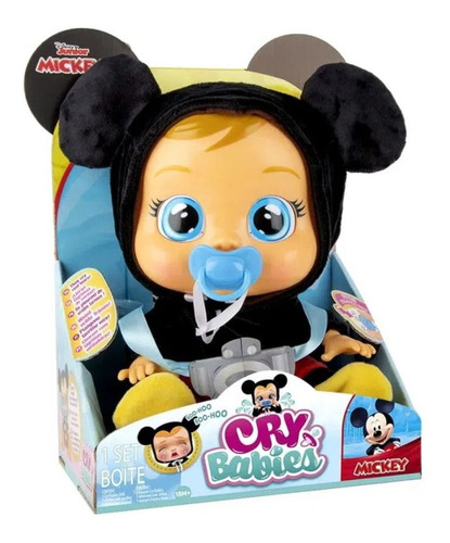 Boneca Cry Babies Chora Lágrimas De Verdade Mickey + Bico