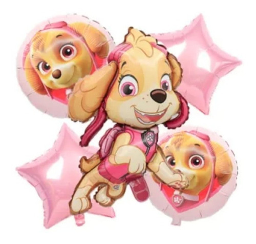 Set X 5 Globos Skye Nuevo Paw Patrol