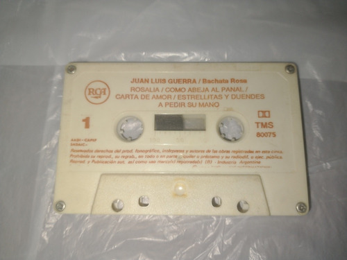 Antiguo Retro Cassette Juan Luis Guerra Bachata Rosa (Usado)