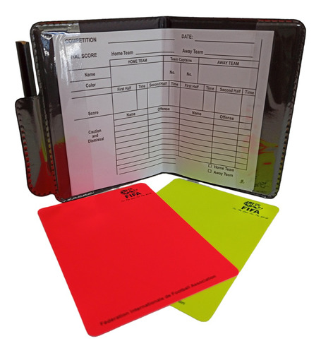 Tarjeta De Arbitro Futbol Amarilla/roja Con Cuaderno Jogger