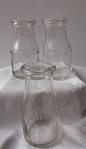 Juego De 3 Envases Antiguos De Leche