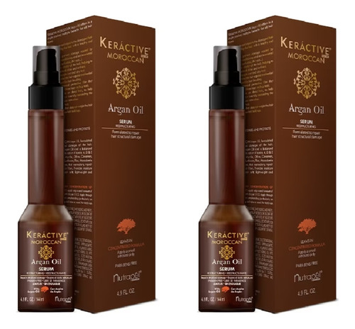 2 Pzas Nutrapel Keráctive Moroccan Argan Oil Serum 144ml