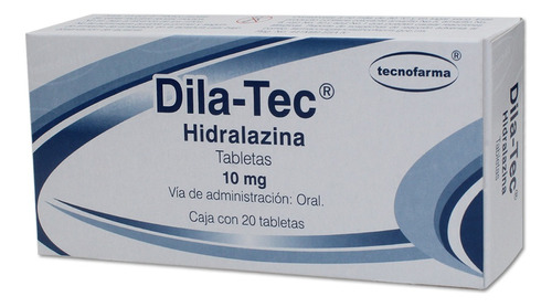 Dila-tec Hidralazina Tabletas 10 Mg Caja 20 Tabletas