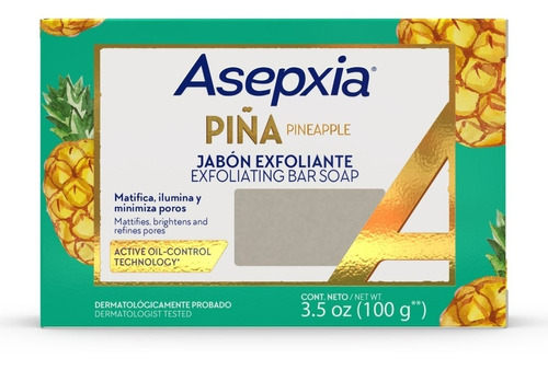 Jabón En Barra Asepxia Exfoliante De Piña 100g