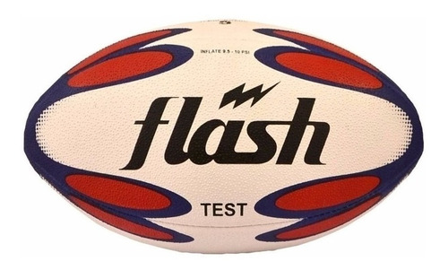 Pelota Rugby Flash Test N° 5 Alta Competencia Partido Color Blanco/rojo