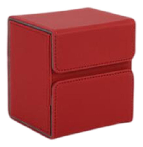 Flip Deck Case Storage Organizador Card Robusto Pu Rojo