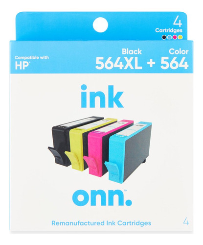 Onn Hp 564xl/564 Negro Alto Rendimiento, Cian, Magenta, Cart