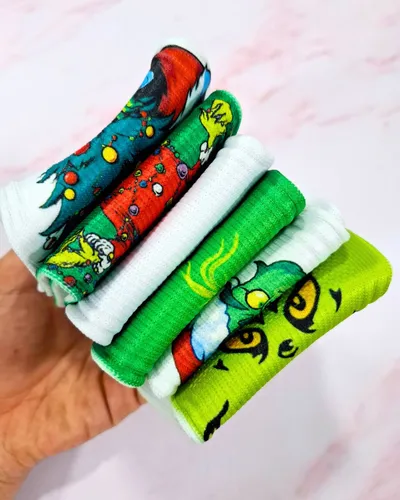 12 Pares Medias Tobilleras Navidad Grich 2024 Sublimadas