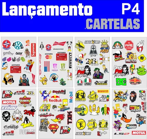 Kit 8 Cartelas P4 Adesivos Carro Moto Caminhão Atacado Verdureiro -  @PrintGraficos - Cartela de Adesivos / Sticker - Magazine Luiza